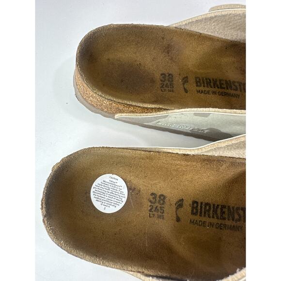 Birkenstock Arizona Slide Sandals 2 Strap Buckle Men's 5 Women's 7 Camo Leather - Picture 6 of 16